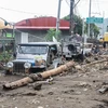 Hiện trường sạt lở đất do bão Trami tại tỉnh Batangas, Philippines. (Ảnh: THX/TTXVN)