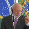 Tổng thống Brazil Lula da Silva phát biểu với báo giới tại Brasilia. (Ảnh: Kyodo/TTXVN)