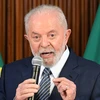 Tổng thống Brazil Lula da Silva phát biểu tại một cuộc họp ở Brasilia. (Ảnh: AFP/TTXVN)