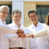 Tổng thống Peru, Chile, Colombia, Mexico và Costa Rica tại hội nghị thượng đỉnh. (Nguồn: Reuters)