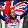 Nữ vận động viên Lizzy Yarnold giành được tấm huy chương vàng đầu tiên cho đoàn thể thao Anh ở môn trượt ván nằm sấp. (Nguồn: Getty Images)