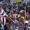 Người biểu tình chống Chính phủ tại Bangkok ngày 17/1 vừa qua. (Ảnh: AFP/TTXVN)