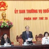 Chủ tịch Quốc hội Nguyễn Sinh Hùng phát biểu ý kiến. (Ảnh: Nhan Sáng/TTXVN) 