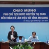Phó Chủ tịch nước Nguyễn Thị Doan làm việc với lãnh đạo tỉnh An Giang. (Ảnh: Thu Trang/TTXVN)