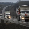 Đoàn xe cứu hộ Nga tiếp tục chở viện trợ tới vùng Donbass