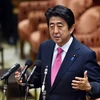 Thủ tướng Nhật Bản Shinzo Abe phát biểu tại phiên thảo luận của Hạ viện ngày 26/5 vừa qua. (Ảnh: AFP/TTXVN)