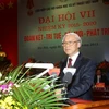 Tổng Bí thư Nguyễn Phú Trọng phát biểu tại Đại hội. (Ảnh: Trí Dũng/TTXVN)
