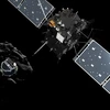 Hình mô phỏng robot Philae được tách từ tàu thăm dò không gian Rosetta và "hạ cánh" xuống bề mặt sao chổi. (Ảnh: AFP/TTXVN)