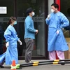 Nhân viên y tế Hàn Quốc tại Bệnh viện Samsung ở Seoul ngày 11/6 vừa qua. (Ảnh: AFP/TTXVN)