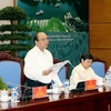Phó Thủ tướng Nguyễn Xuân Phúc phát biểu kết luận Hội nghị. (Ảnh: Phạm Kiên/TTXVN)