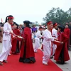Tiết mục biểu diễn hát Xoan của thành phố Việt Trì tại Liên hoan Văn nghệ quần chúng, Hát Xoan và Dân ca Phú Thọ. (Ảnh: Quý Trung/TTXVN)