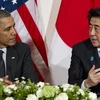Tổng thống Mỹ Barack Obama và Thủ tướng Nhật Bản Shinzo Abe. (Nguồn: Kyodo)