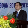 Chủ tịch nước Trương Tấn Sang phát biểu tại hội nghị. (Ảnh: Nguyễn Dân/TTXVN)
