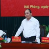 Phó Thủ tướng Nguyễn Xuân Phúc phát biểu tại thành phố Hải Phòng. (Ảnh: Lâm Khánh/TTXVN)