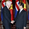 Thủ tướng Nguyễn Tấn Dũng hội kiến với Tổng thống Cộng hòa Iceland Ólafur Ragnar Grímsson thăm cấp Nhà nước Việt Nam. (Ảnh: Đức Tám/TTXVN)