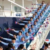 Đại biểu thanh niên các nước Đông Nam Á và Nhật Bản đến Việt Nam. (Ảnh: An Hiếu/TTXVN)