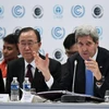 Ngoại trưởng Mỹ John Kerry và Tổng thư ký Liên hợp quốc Ban Ki-moon. (Nguồn: Reuters)