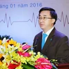 Chủ tịch Hội Thầy thuốc trẻ Việt Nam Trần Văn Thuấn phát biểu tại đại hội. (Ảnh: An Đăng/TTXVN)