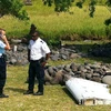 Mảnh vỡ máy bay được nghi là của MH370 trôi dạt trên đảo Reunion ở Ấn Độ Dương ngày 29/7/2015. (Ảnh: AFP/TTXVN)