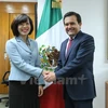 Bộ trưởng Bộ Kinh tế Mexico Ildefonso Guajardo Villarreal tiếp Đại sứ Lê Linh Lan. (Ảnh: Việt Hòa/Vietnam+)