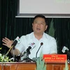 Ông Đinh La Thăng phát biểu chỉ đạo tại buổi làm việc. (Ảnh: Thanh Vũ/TTXVN)
