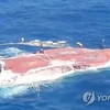 Tàu cá Hàn Quốc bị lật trên biển. (Nguồn: Yonhap)