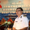 Chuẩn Đô đốc Đinh Gia Thật, Chính ủy Quân chủng Hải quân phát biểu và định hướng tại hội nghị. (Nguồn: baohaiquanvietnam.vn)