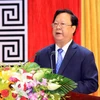 Chủ tịch Liên hiệp các tổ chức hữu nghị Việt Nam Vũ Xuân Hồng. (Ảnh: An Đăng/TTXVN)