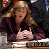 Đại diện thường trực Mỹ tại Liên hợp quốc Samantha Power trong một cuộc họp của Hội đồng Bảo an Liên hợp quốc ở New York, Mỹ ngày 4/5 vừa qua. (Ảnh: THX/TTXVN)