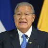 Tổng thống El Salvador Sanchez Ceren phát biểu tại một cuộc họp báo ở thủ đô San Salvador. (Ảnh: AFP/TTXVN)