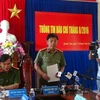 Đại tá Nguyễn Viết Lợi, Giám đốc Công an tỉnh Quảng Nam phát biểu tại buổi họp báo. (Ảnh: Đỗ Trưởng/TTXVN)