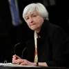 Chủ tịch Fed Janet Yellen trong cuộc họp báo sau phiên họp của Ủy ban Thị trường mở liên bang ngày 15/6 vừa qua. (Ảnh: AFP/TTXVN)