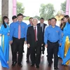 Tổng Bí thư Nguyễn Phú Trọng đến dự Đại hội. (Ảnh: Trí Dũng/TTXVN)