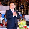 Thủ tướng Nguyễn Xuân Phúc phát biểu, tuyên bố khai mạc Đại hội. (Ảnh: Thống Nhất/TTXVN)