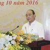 Thủ tướng Nguyễn Xuân Phúc phát biểu kết luận hội nghị. (Ảnh: Phạm Kiên/TTXVN)