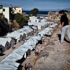 Trại tị nạn cho người di cư trên đảo Chios của Hy Lạp ngày 13/10. (Ảnh: AFP/TTXVN)