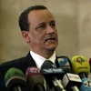 Đặc phái viên Liên hợp quốc về vấn đề Yemen Ismail Ould Cheikh Ahmed trong cuộc họp báo ở Sanaa của Yemen. (Ảnh: AFP/TTXVN)