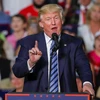 Ứng cử viên Đảng Cộng hòa Donald Trump trong chiến dịch vận động tranh cử ở bang Bắc Carolina, Mỹ ngày 14/10 vừa qua. (Ảnh: AFP/TTXVN)