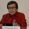 Đại diện cấp cao ELN Pablo Beltran trong cuộc họp báo ở Caracas ngày 10/10 vừa qua. (Ảnh: AFP/TTXVN)