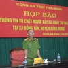 Đại tá Nguyễn Đình Trung, Phó Giám đốc, Thủ trưởng Cơ quan cảnh sát điều tra Công an tỉnh Thái Bình, phát biểu tại cuộc họp báo. (Ảnh: Thu Hoài/TTXVN)