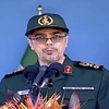 Tham trưởng Các Lực lượng Vũ trang Iran, Thiếu tướng Mohammad Hussain Baqari phát biểu tại một cuộc diễu hành quân sự ngày 21/9 vừa qua. (Nguồn: Press TV)