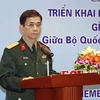 Đại tá Hoàng Kim Phụng, Giám đốc Trung tâm Gìn giữ hòa bình Việt Nam phát biểu. (Ảnh: An Đăng/TTXVN)