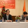 Bộ trưởng Bộ Lao động, Thương binh và Xã hội Đào Ngọc Dung và Đại sứ Việt Nam tại Nhật Bản Nguyễn Quốc Cường tại buổi tọa đàm. (Ảnh: Thành Hữu/Vietnam+)