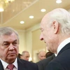Đặc phái viên Nga về vấn đề Syria Alexander Lavrentiev (trái) tại buổi hòa đàm ở thủ đô Astana, Kazakhstan ngày 23/1 vừa qua. (Ảnh: EPA/TTXVN)
