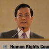 Thứ trưởng Bộ Ngoại giao Hà Kim Ngọc phát biểu tại Hội nghị cấp cao sáng 28/2, Khóa họp 34 Hội đồng Nhân quyền Liên hợp quốc, tại Geneva. (Ảnh: Hoàng Hoa/TTXVN)