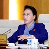 Chủ tịch Quốc hội Nguyễn Thị Kim Ngân phát biểu ý kiến tại phiên họp. (Ảnh: Phương Hoa/TTXVN)