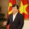 Phó Thủ tướng Trịnh Đình Dũng chủ trì cuộc họp với các tập đoàn, tổng công ty lớn về tình hình sản xuất kinh doanh. (Ảnh: Phương Hoa/TTXVN) 