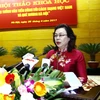 Bà Ngô Thị Thanh Hằng, Ủy viên Trung ương Đảng, Phó Bí thư Thường trực Thành ủy Hà Nội. (Ảnh: An Đăng/TTXVN)