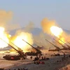 Pháo binh Triều Tiên khai hỏa trong một cuộc tập trận. (Nguồn: KCNA)