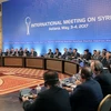 Các đại biểu dự cuộc đàm phán quốc tề về Syria ở Astana, Kazakhstan ngày 4/5. (Ảnh: AFP/TTXVN)